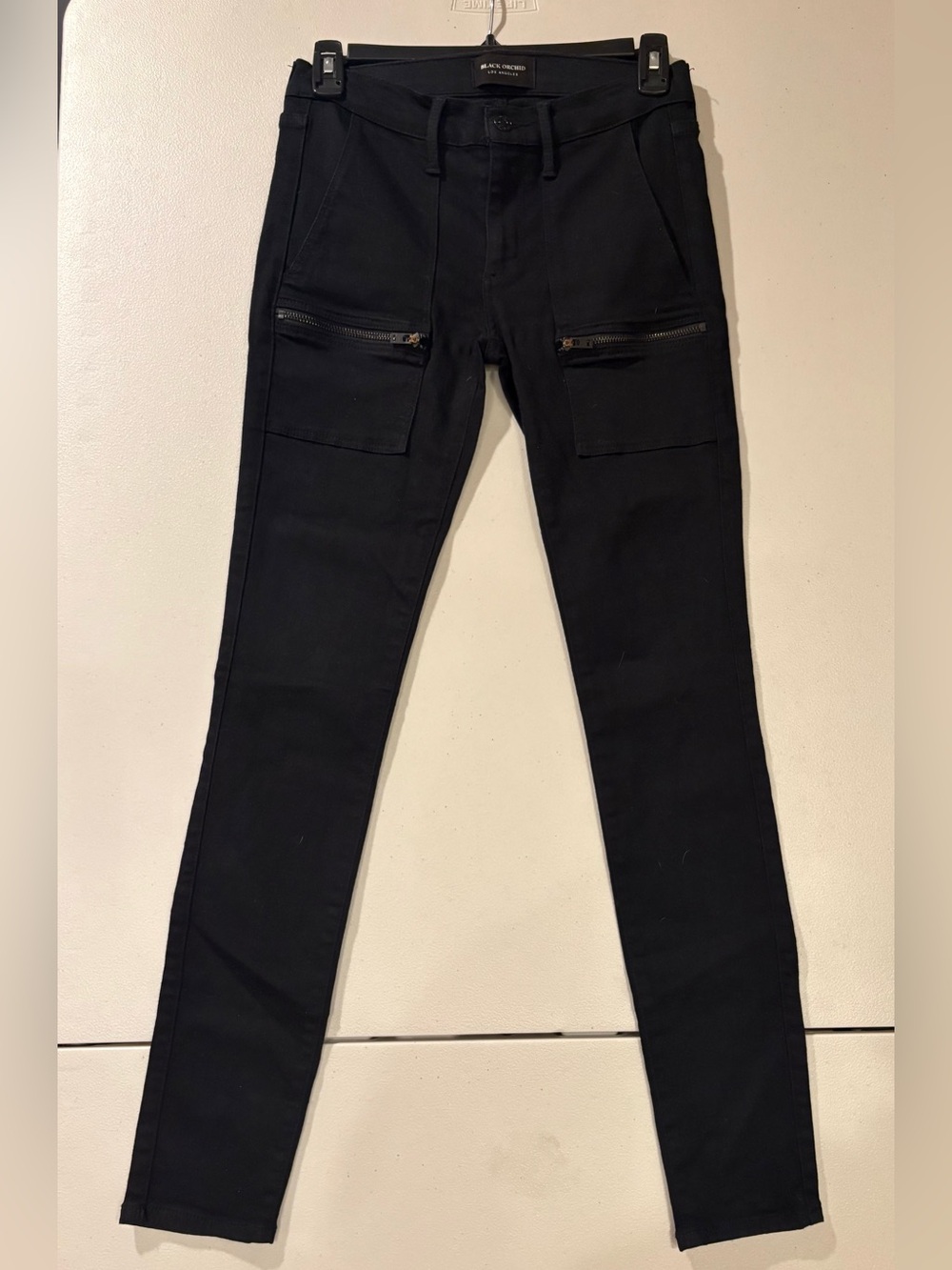 Black Orchid Los Angeles Skinny Cargo Utility Pants Black Size 25 NWOT